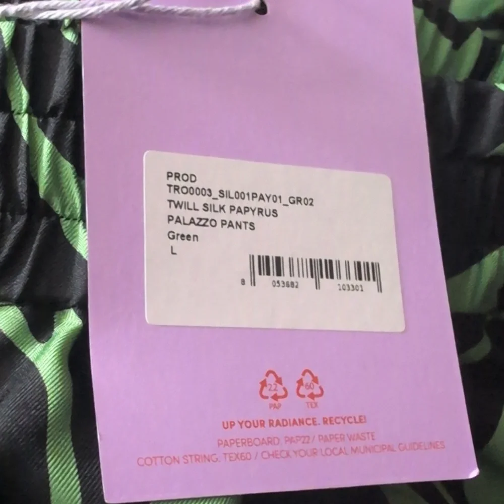 New La DoubleJ Papyrus Green in Silk Twill Palazzo Pants And Pinup Headband - Picture 5 of 8